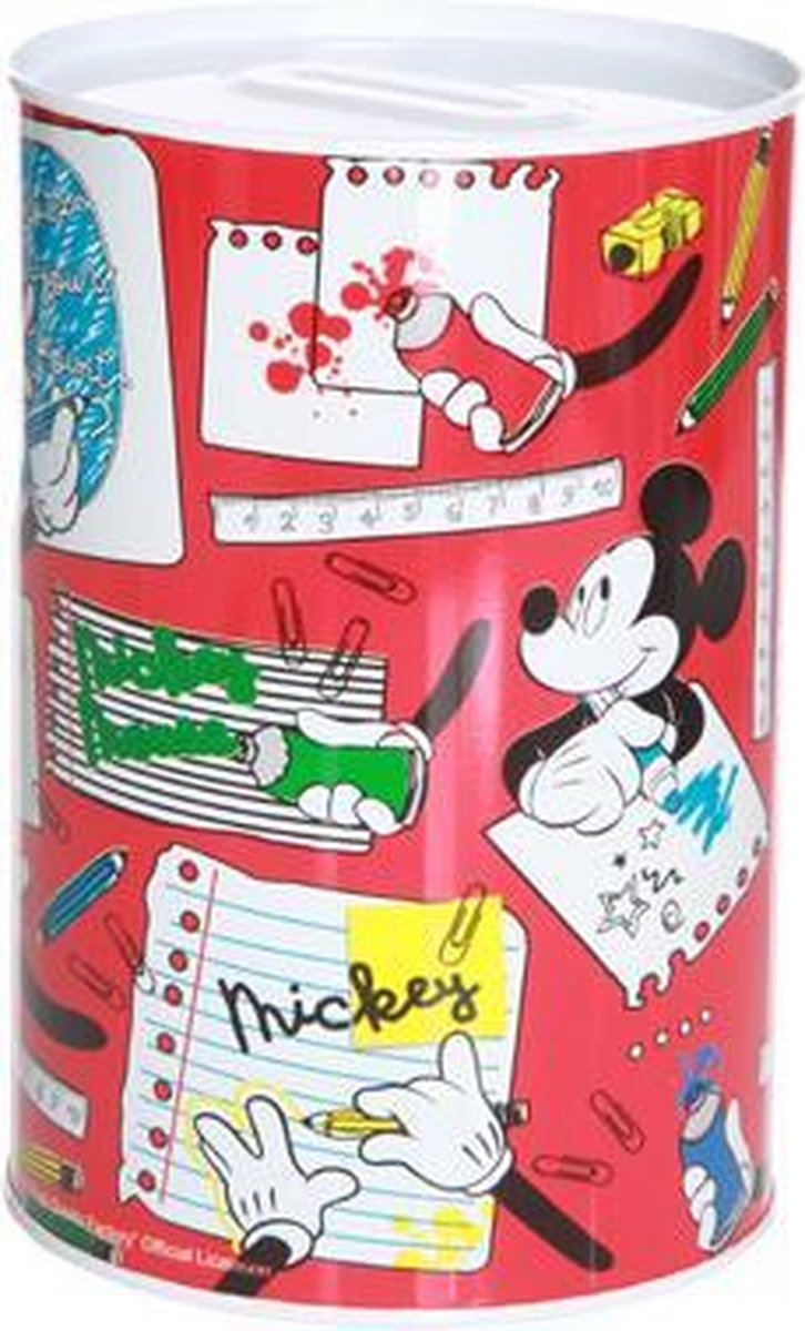 Cosy & Trendy Mickey School Spaarpot - Ø 10.2 cm x 15 cm