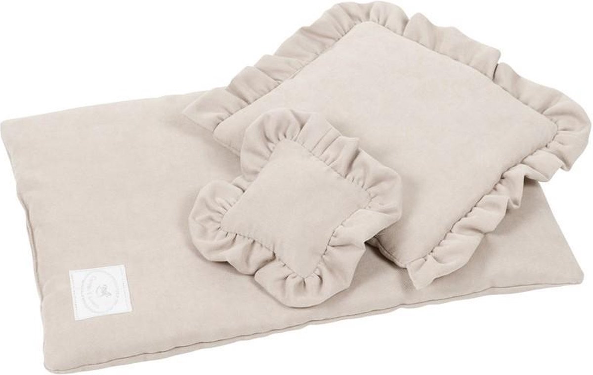 Cotton & Sweets bedset voor poppenbedje Beige