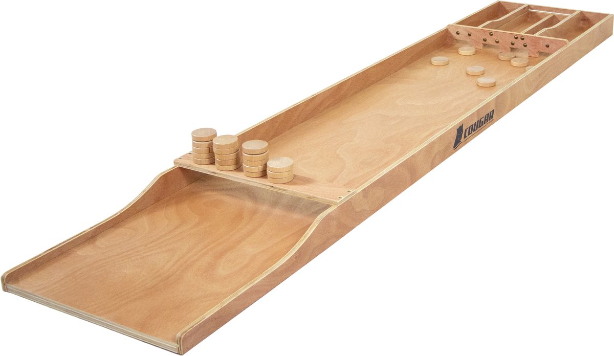   Dutch Shuffle Board Classic   Wedstrijd – 200 x 40 cm – Met 30 sjoelschijven – Holgedraaid - Wedstrijdformaat – Voor recreatief gebruik – Hout