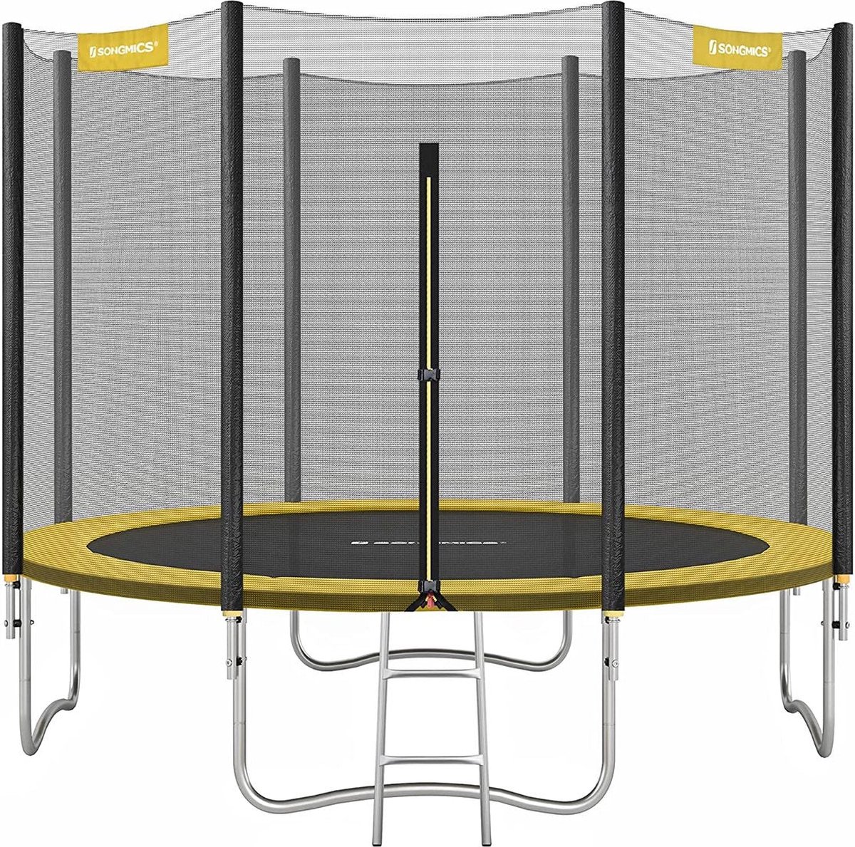 Grote trampoline - Ø 305 cm - Met veiligheidsnetladder - Geel