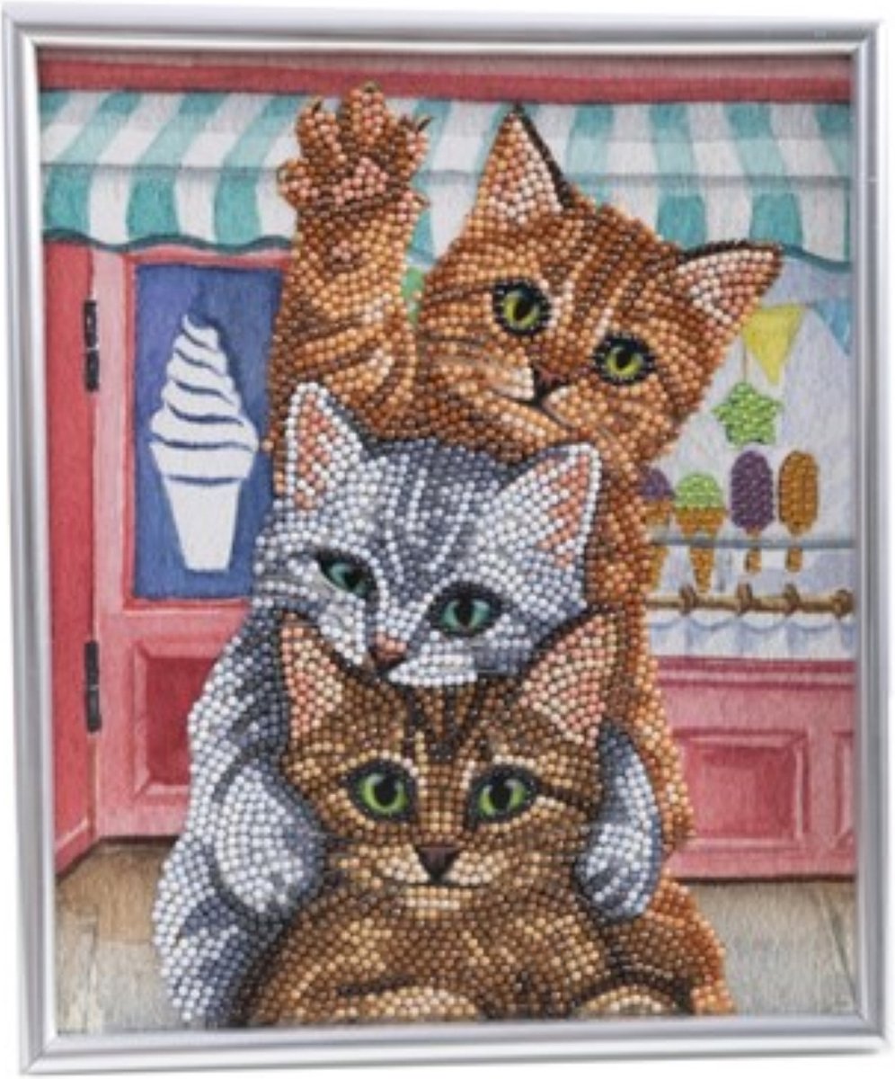 Diamond painting Crystal Art Kittens (21x25cm/partial)