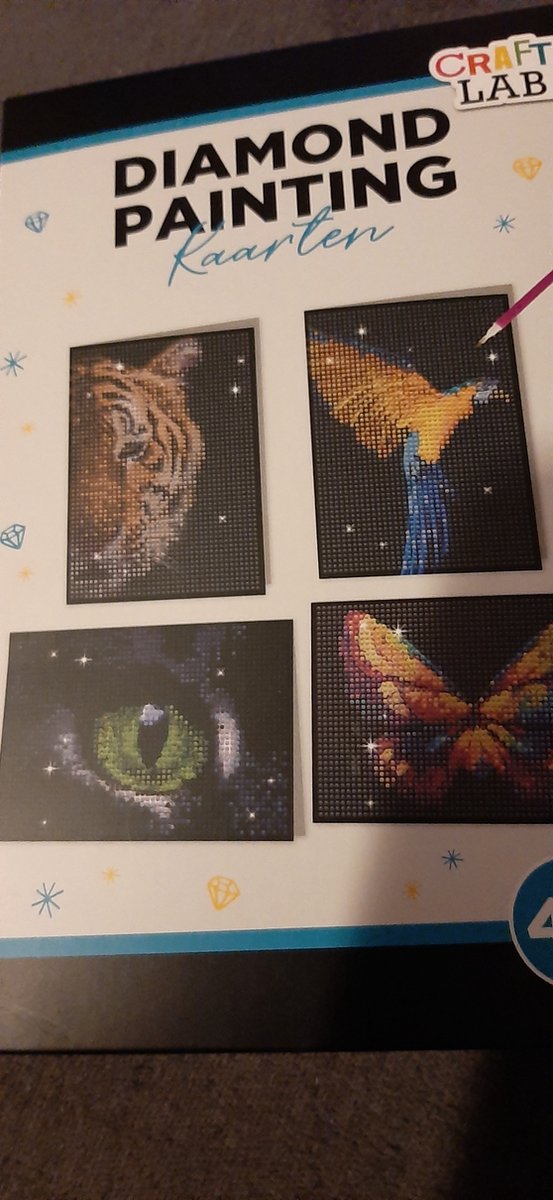 Diamond painting kaarten set/ glanzend/ dieren