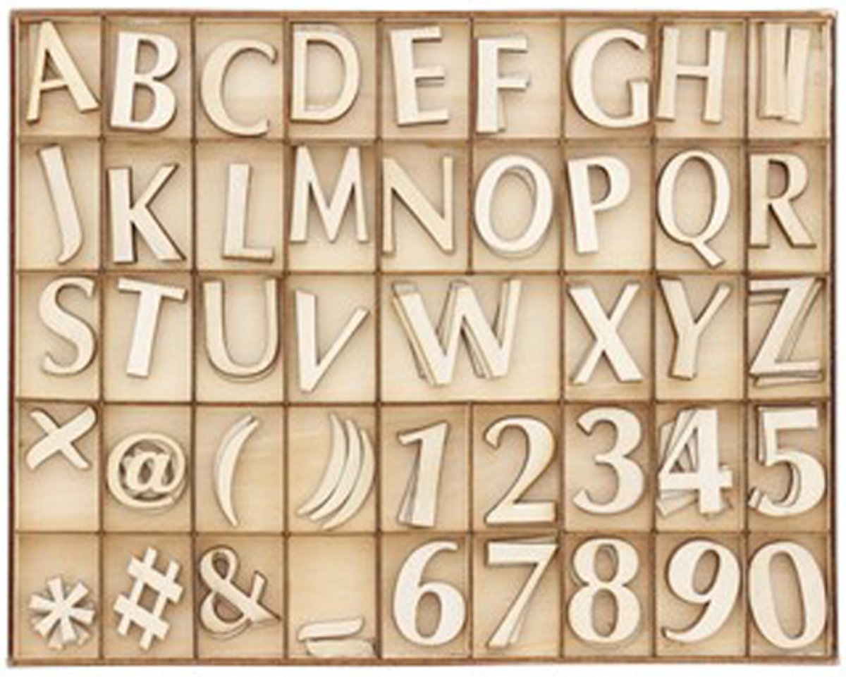 Craft Sensations houten letters - 132 stuks