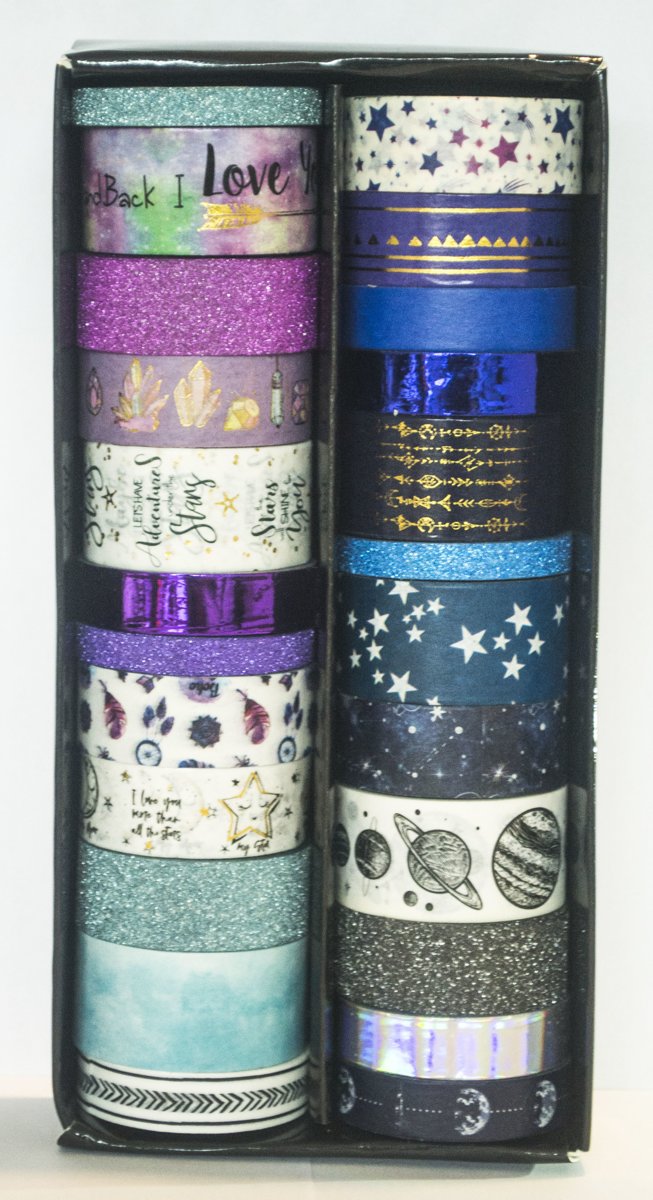 Washi Tape Sterrenstelsel - Uitgebreide 24-delige set (3 meter per rol)