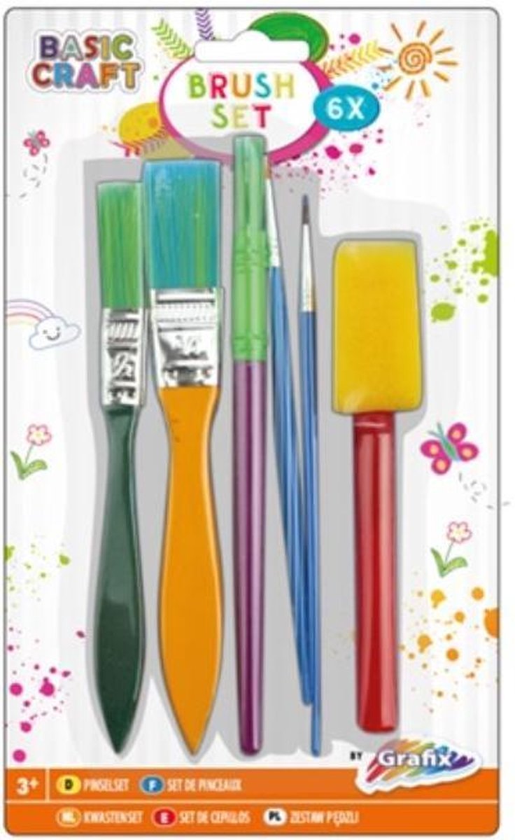 Kwastenset 6 delig - Brush - set - GRAFIX