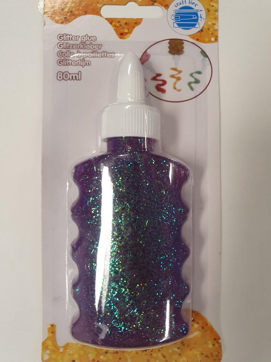 glitterlijm Paars, craft 80ml @kindercrea