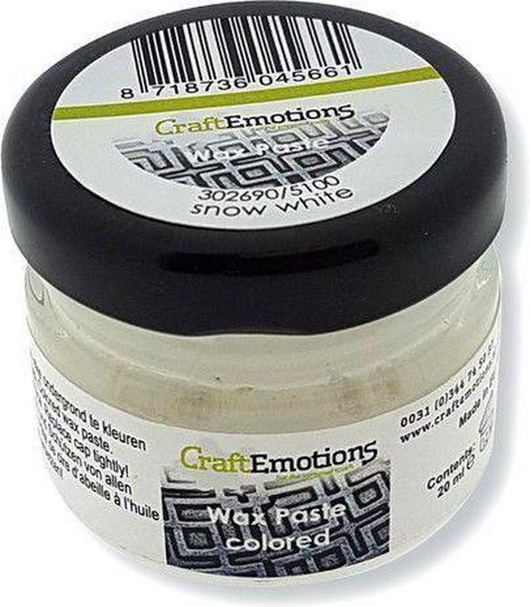 CraftEmotions Wax Paste gekleurd - sneeuwwit 20 ml