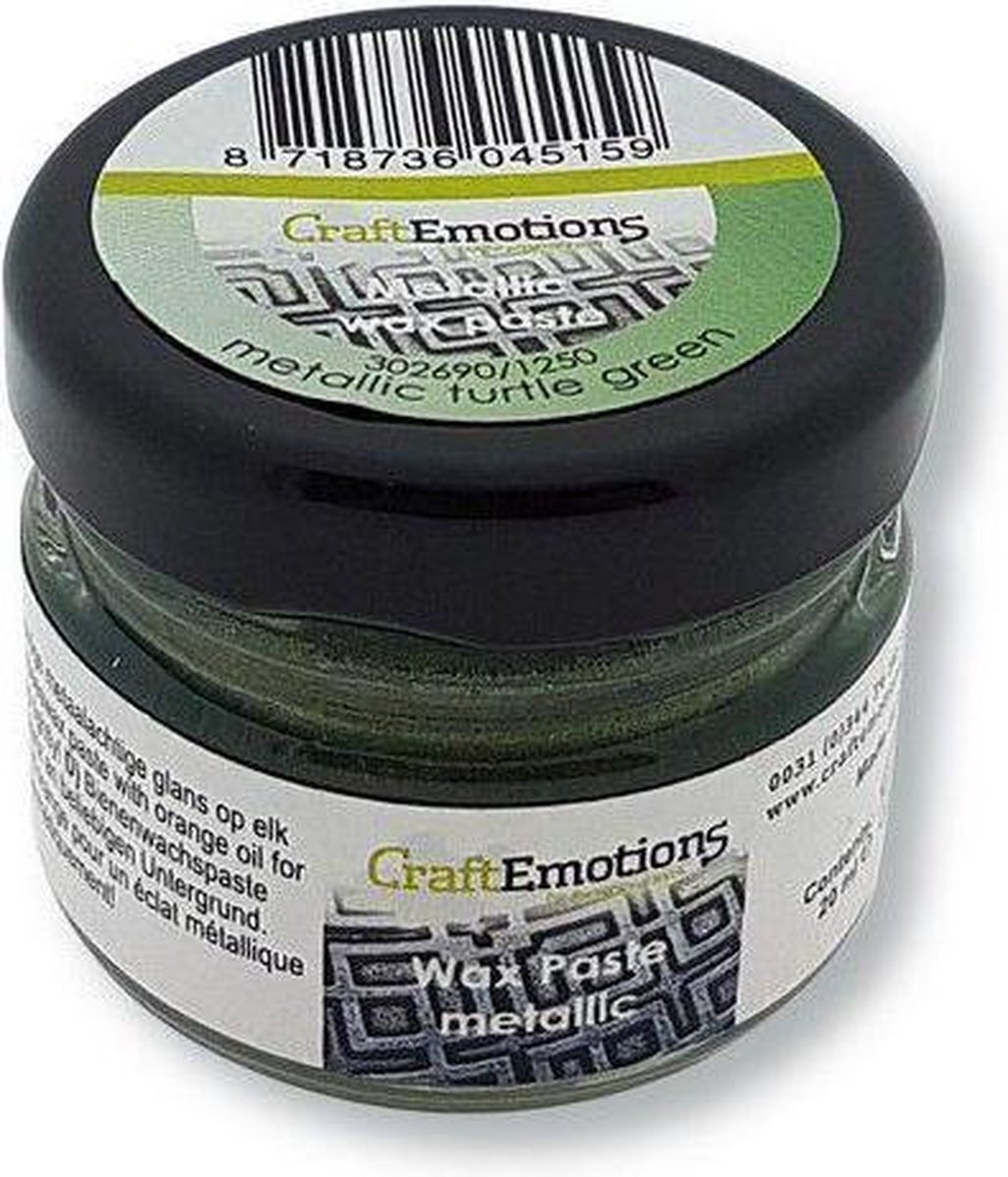 CraftEmotions Wax Paste metallic - groen turtle 20 ml