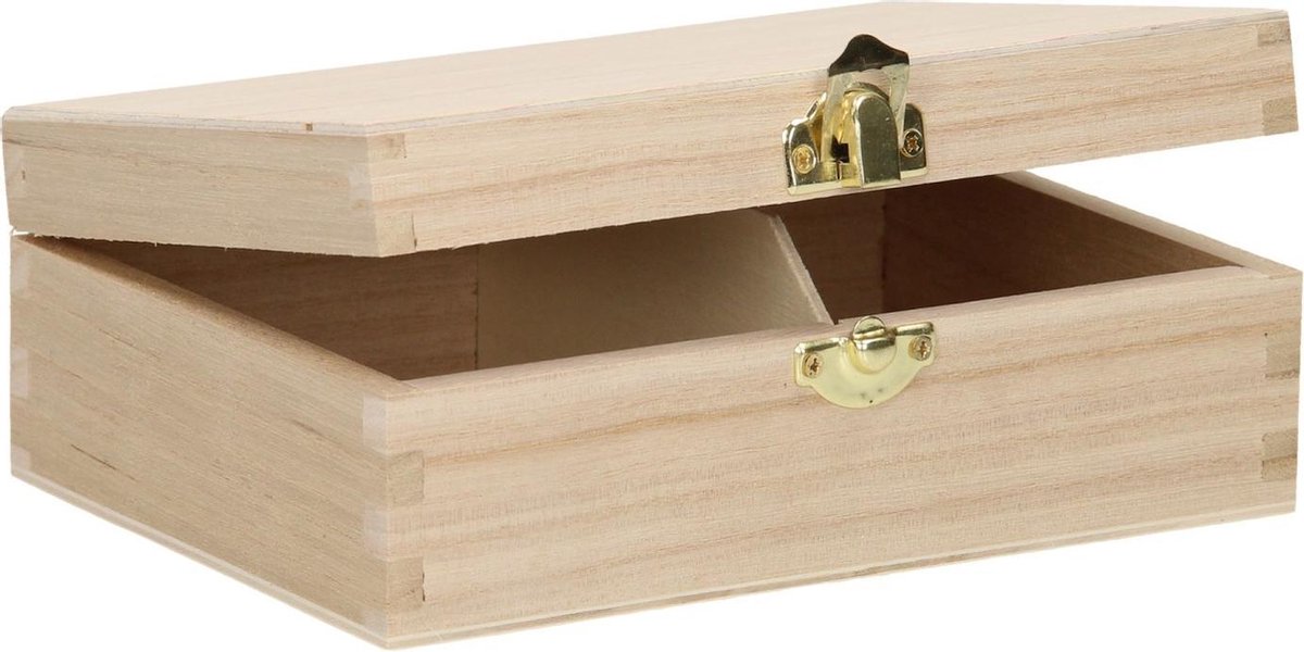 Houten speelkaarten doos 17cm x 12cm x 6cm  paulownia