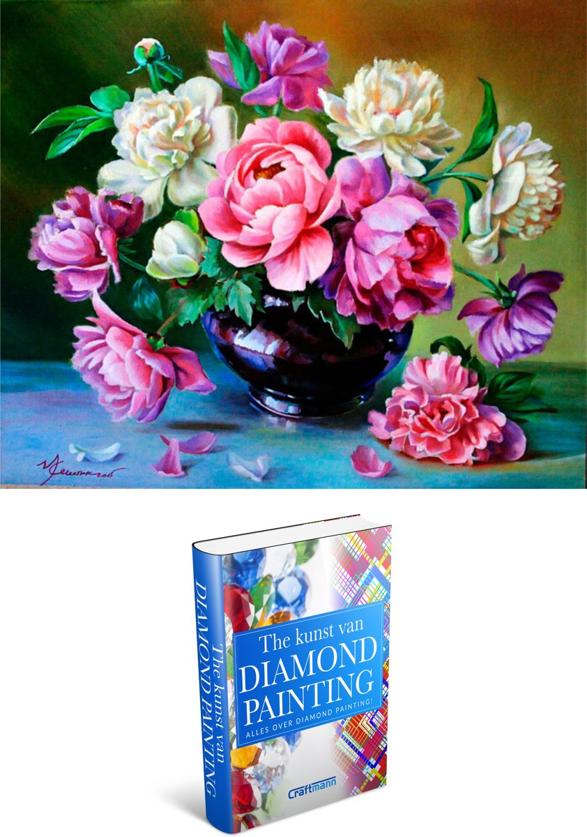 Crafterman™ Diamond Painting Pakket Volwassenen - 25x35 cm - Meerdere kleuren rozen - Met tijdelijk E-Book