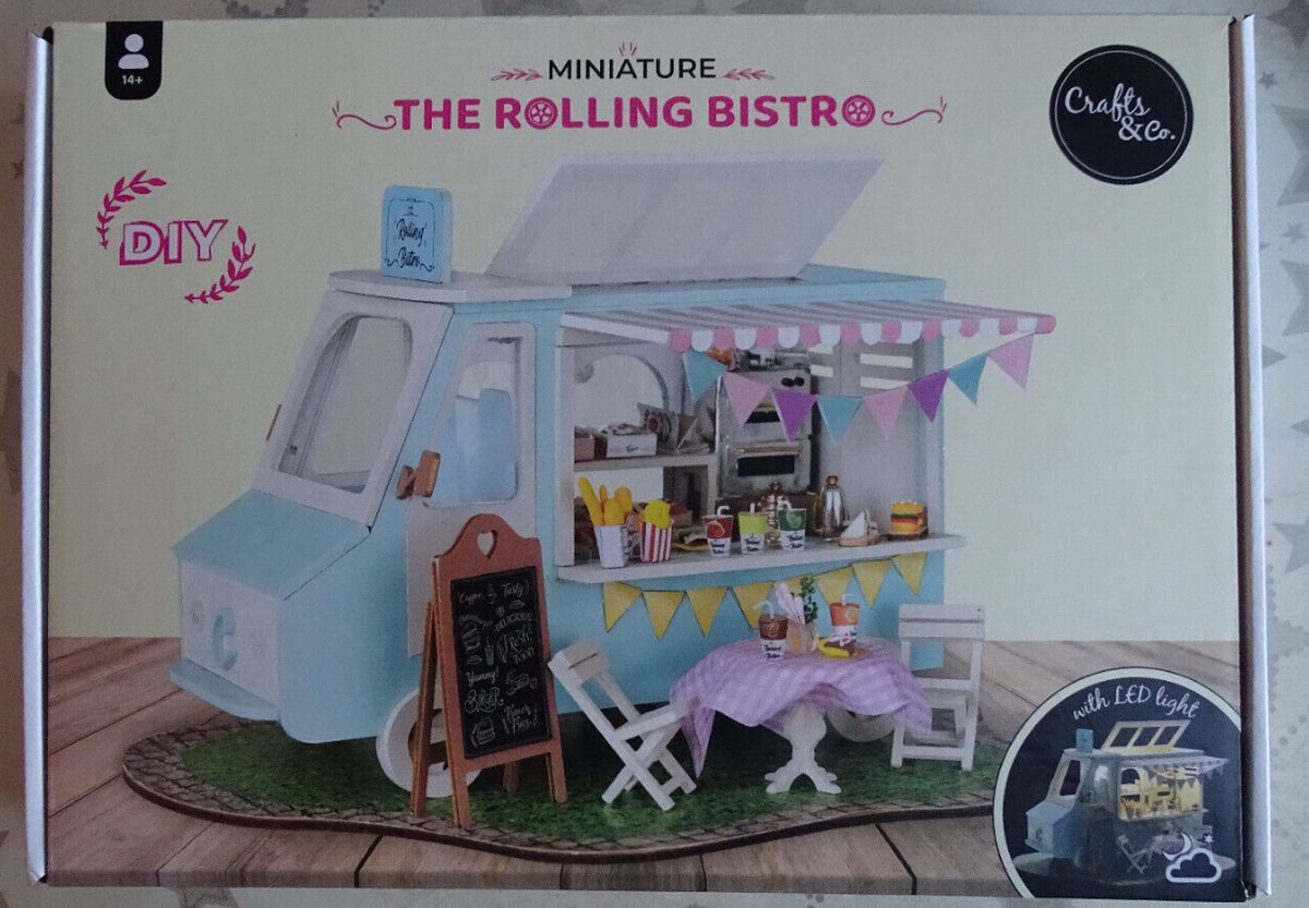 Crafts & Co Miniature om zelf te maken The Rolling Bistro - DIY - met Led verlichting