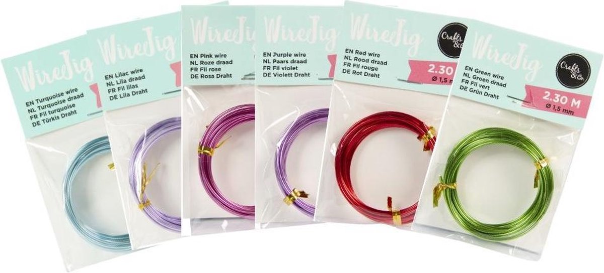 Crafts & Co Wire Jig Multipack - Rood, Turquiose, Paars, Groen, Roze en Paars