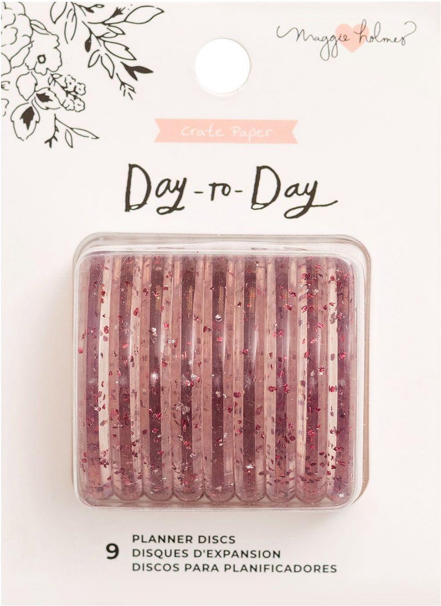 Crate Paper - Day-To-Day Planner Discs Medium Pink Glitter