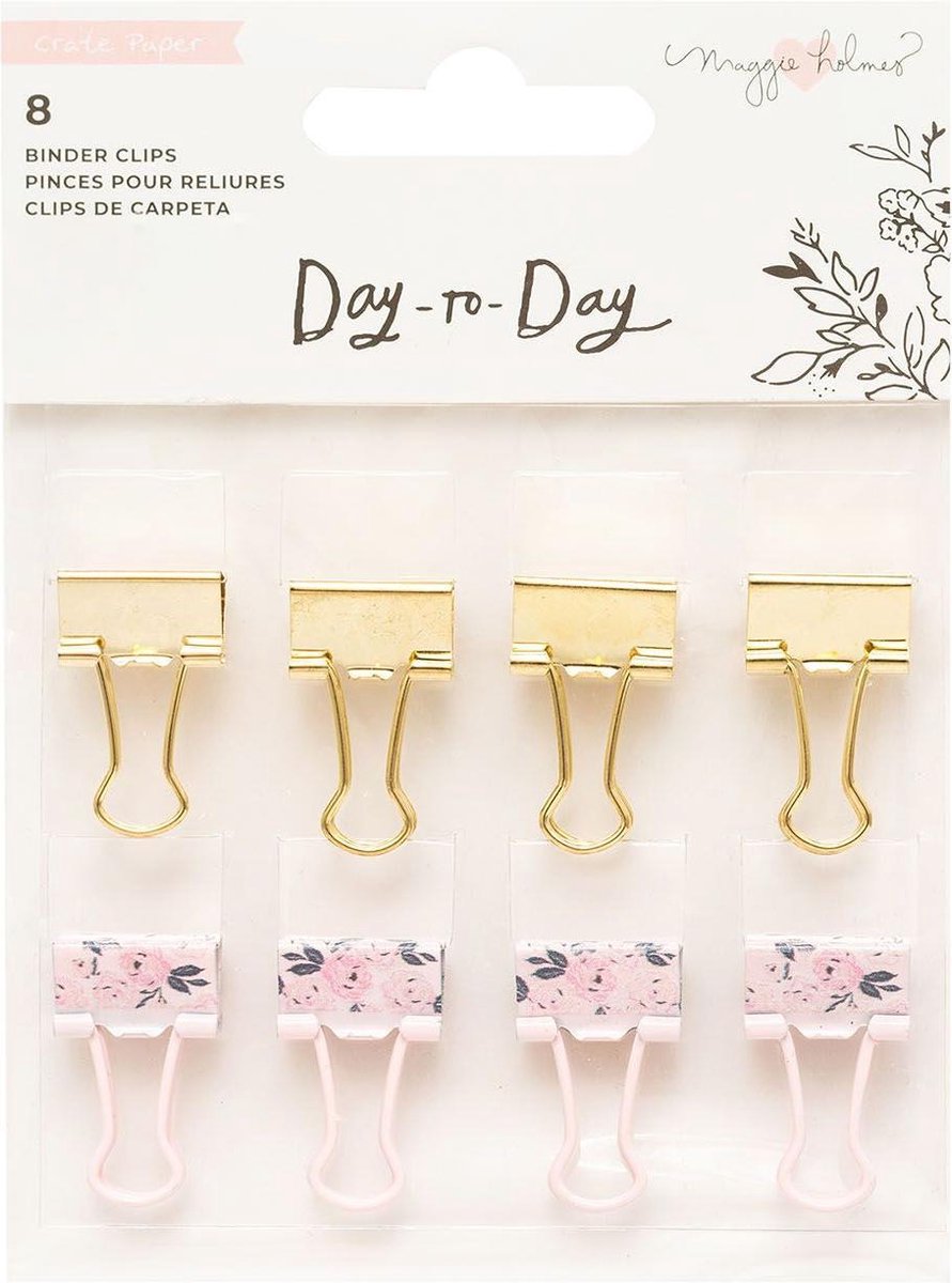 Crate Paper - Day-to-Day disc planner embellishment binder clips Gold