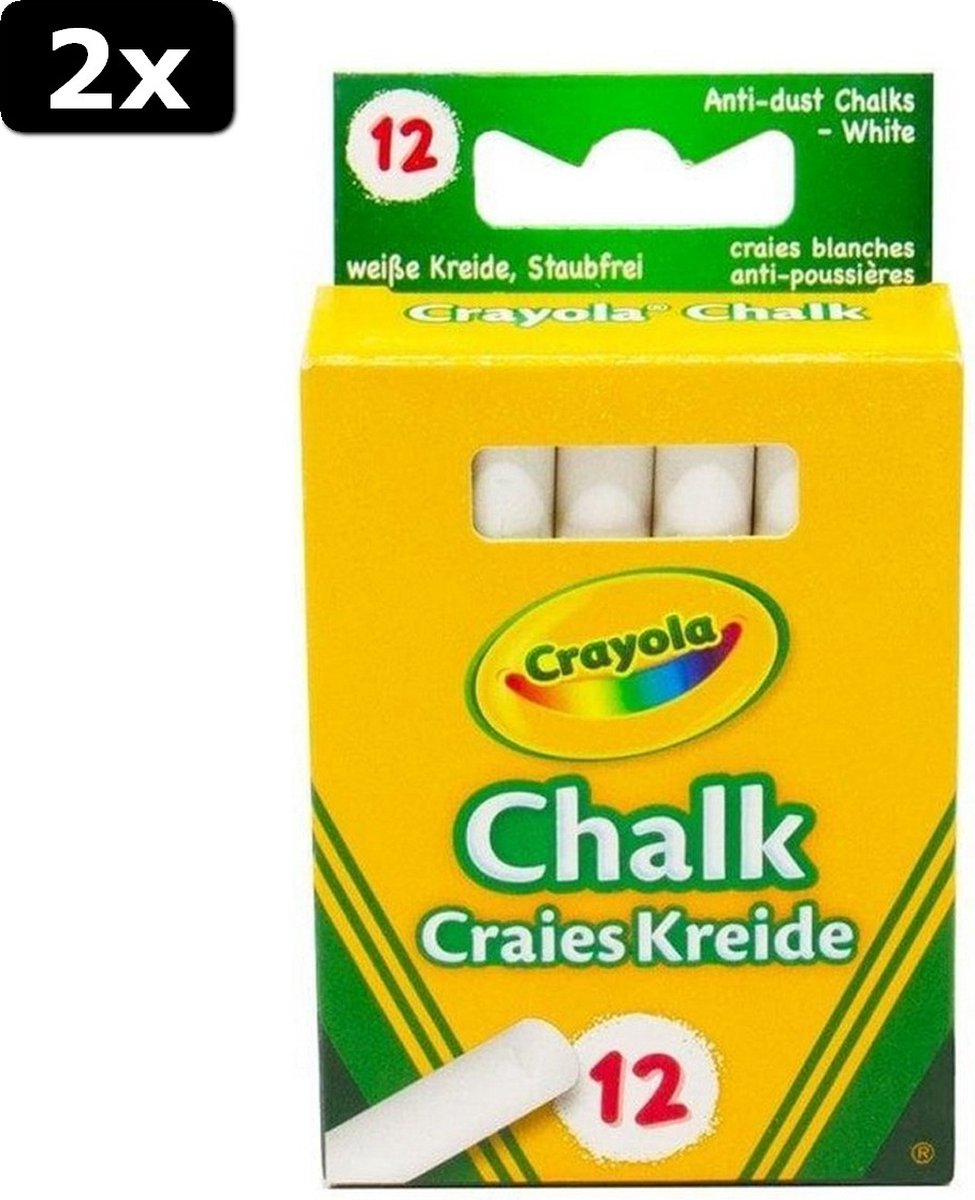 2x Crayola Anti-Stof Krijtjes 12 Stuks Wit