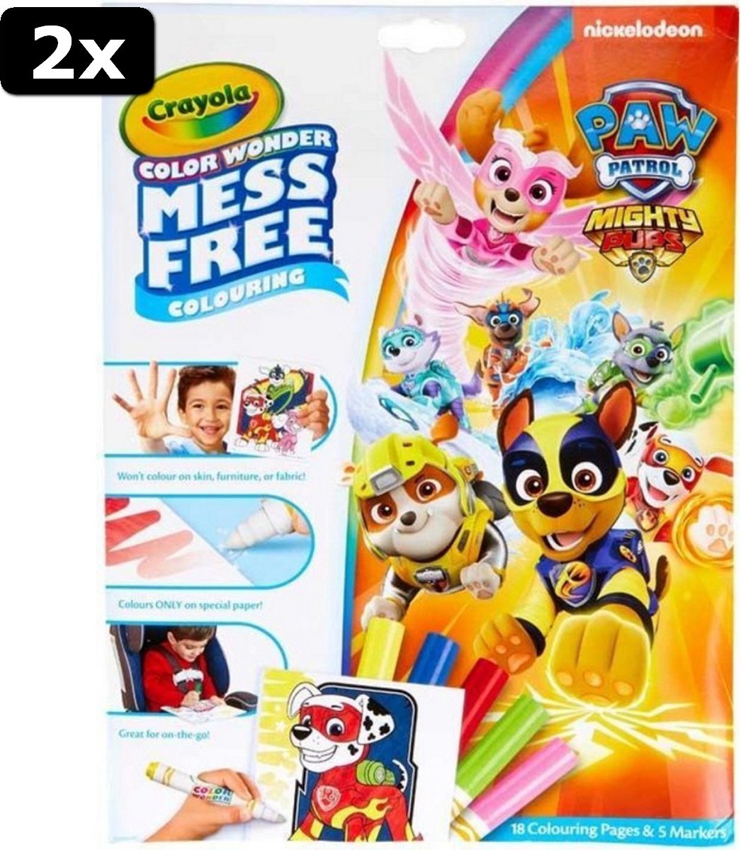 2x Crayola Color Wonder Paw Patrol Mighty Pups Kleurboek