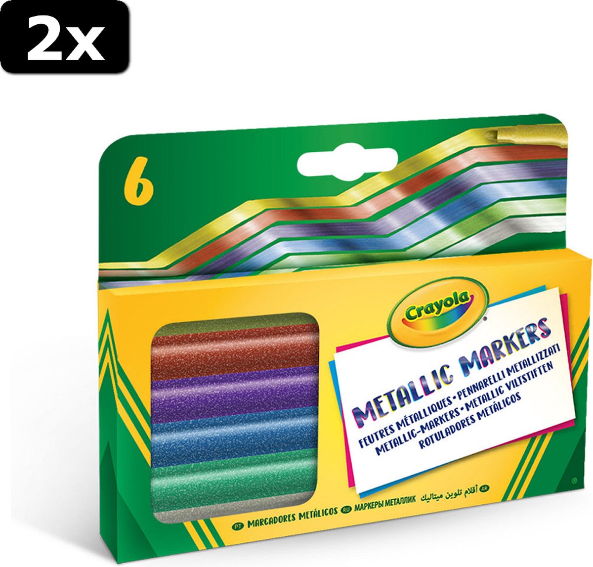 2x Crayola Metallic Markers 6 stuks