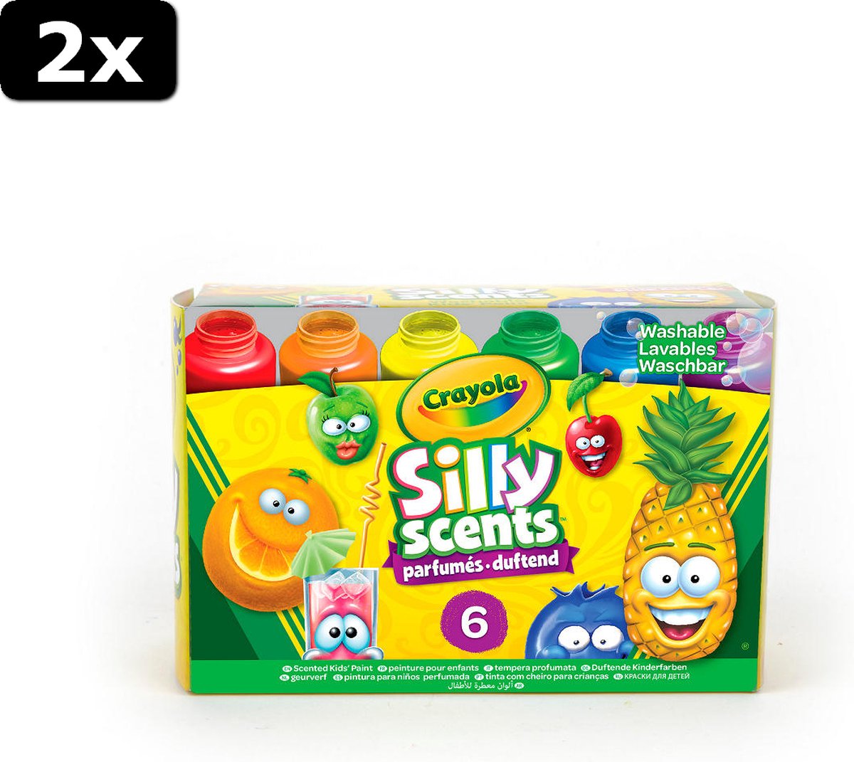 2x Crayola Silly Scents uitwasbare verf met geur