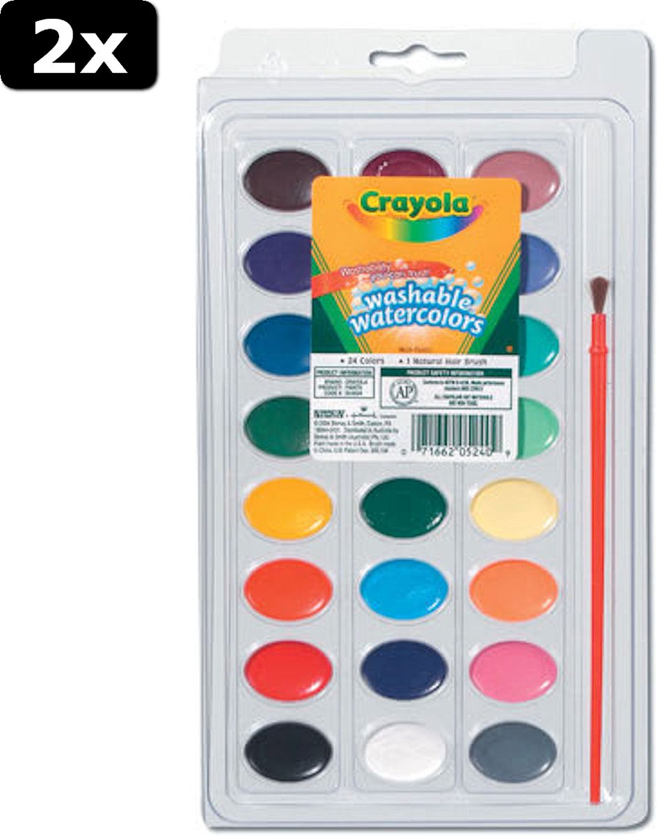 2x Crayola Uitwasbare Waterverf 24 kleuren