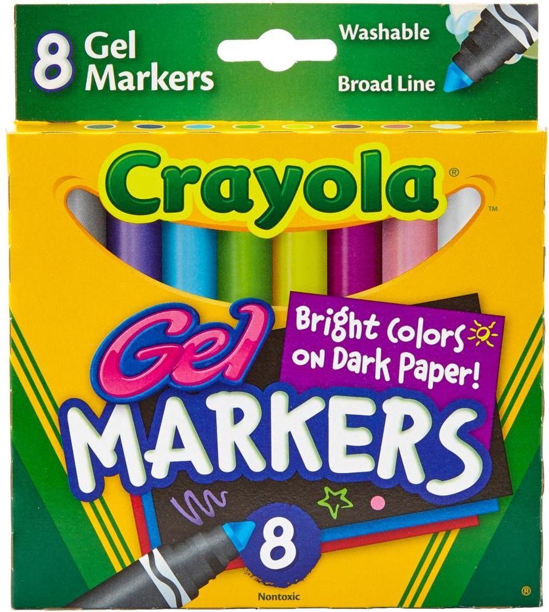 Crayola - Afwasbare gel markers voor kinderen - 8 stuks