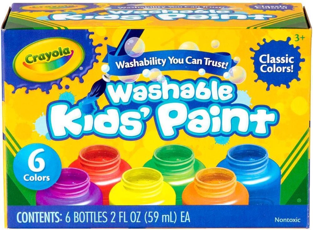 Crayola - Afwasbare verf voor kinderen -  6 kleuren