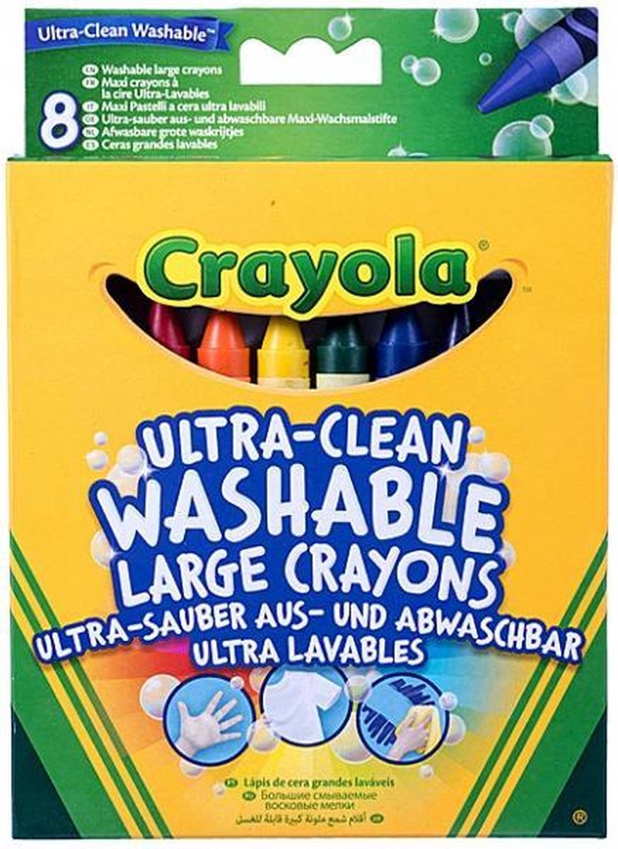 Crayola - Extra Grote Afwasbare Wascos - 8 Stuks