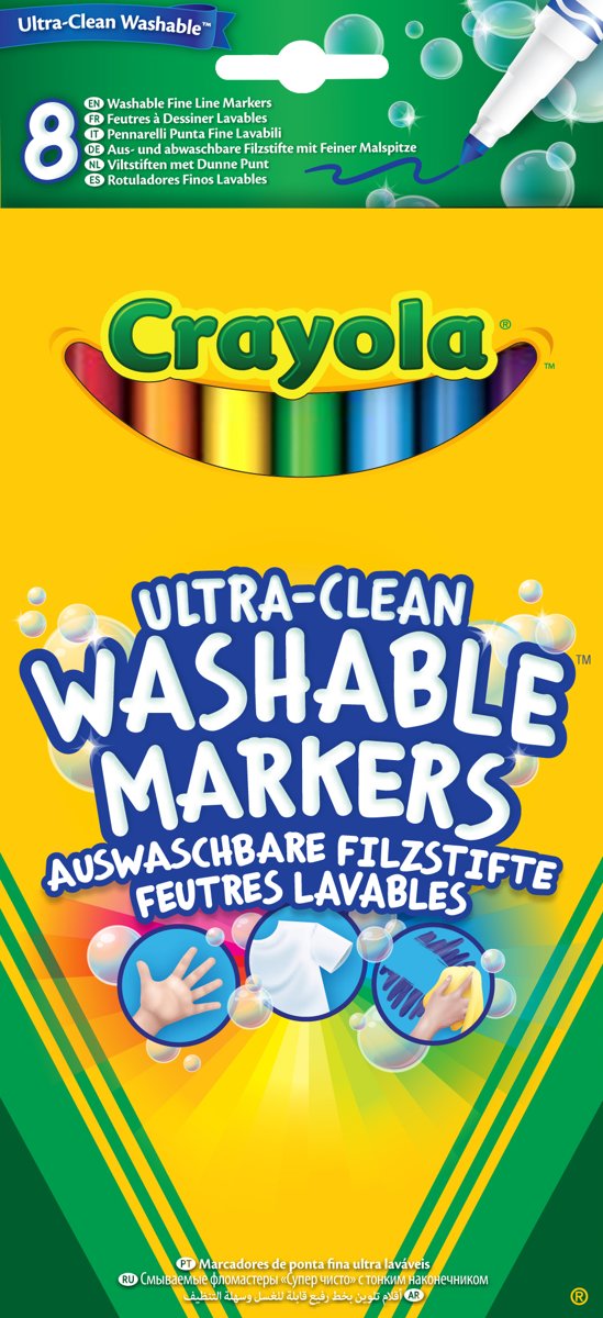 Crayola 8 Ultra Clean Viltstiften kegelpunt