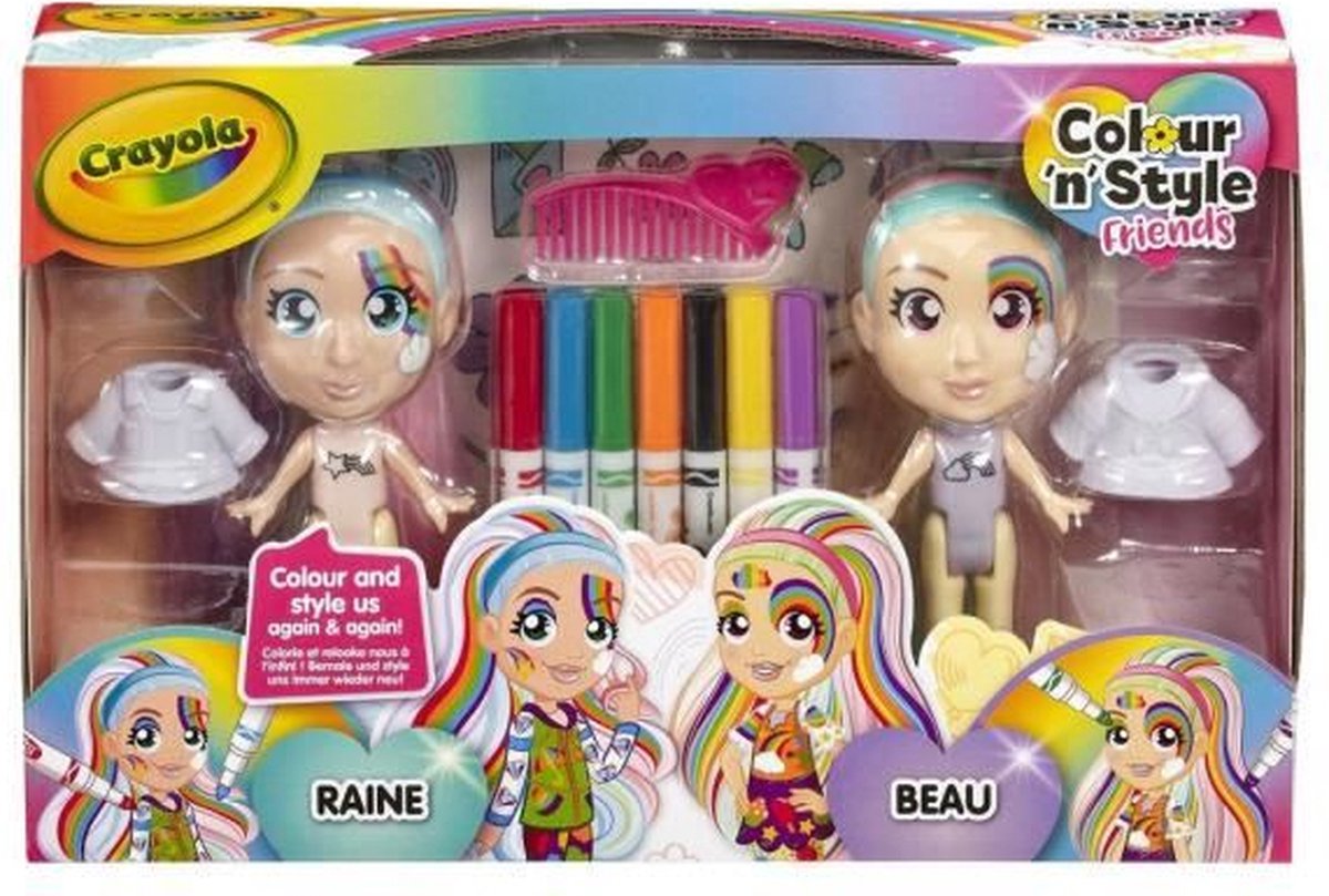 Crayola Colour & Style Rainbow Twins - Deluxe pop - Versier en kleed je pop aan!