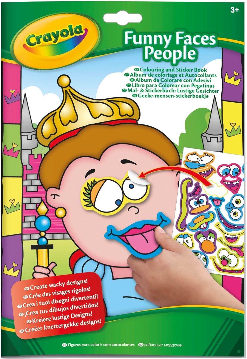 Crayola Kleur- En Stickerboek Grappige Gezichten 21,5 Cm