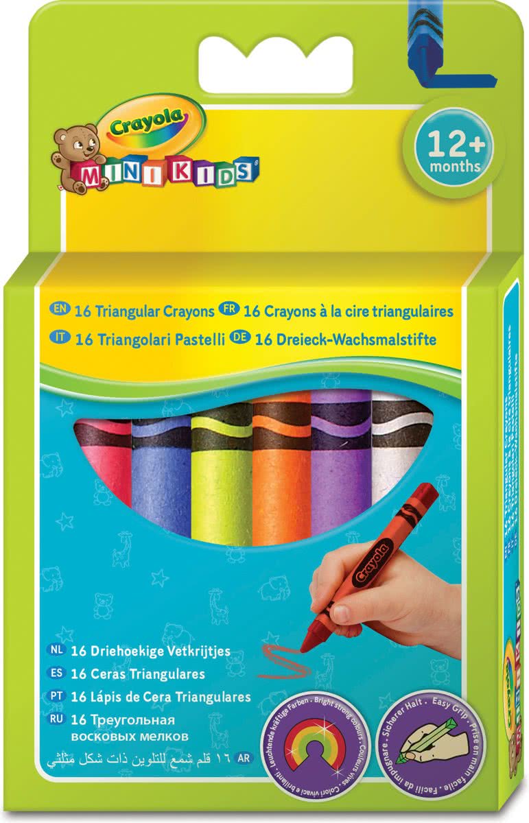 Crayola Mini Kids - 16 Driehoekige waskrijtjes