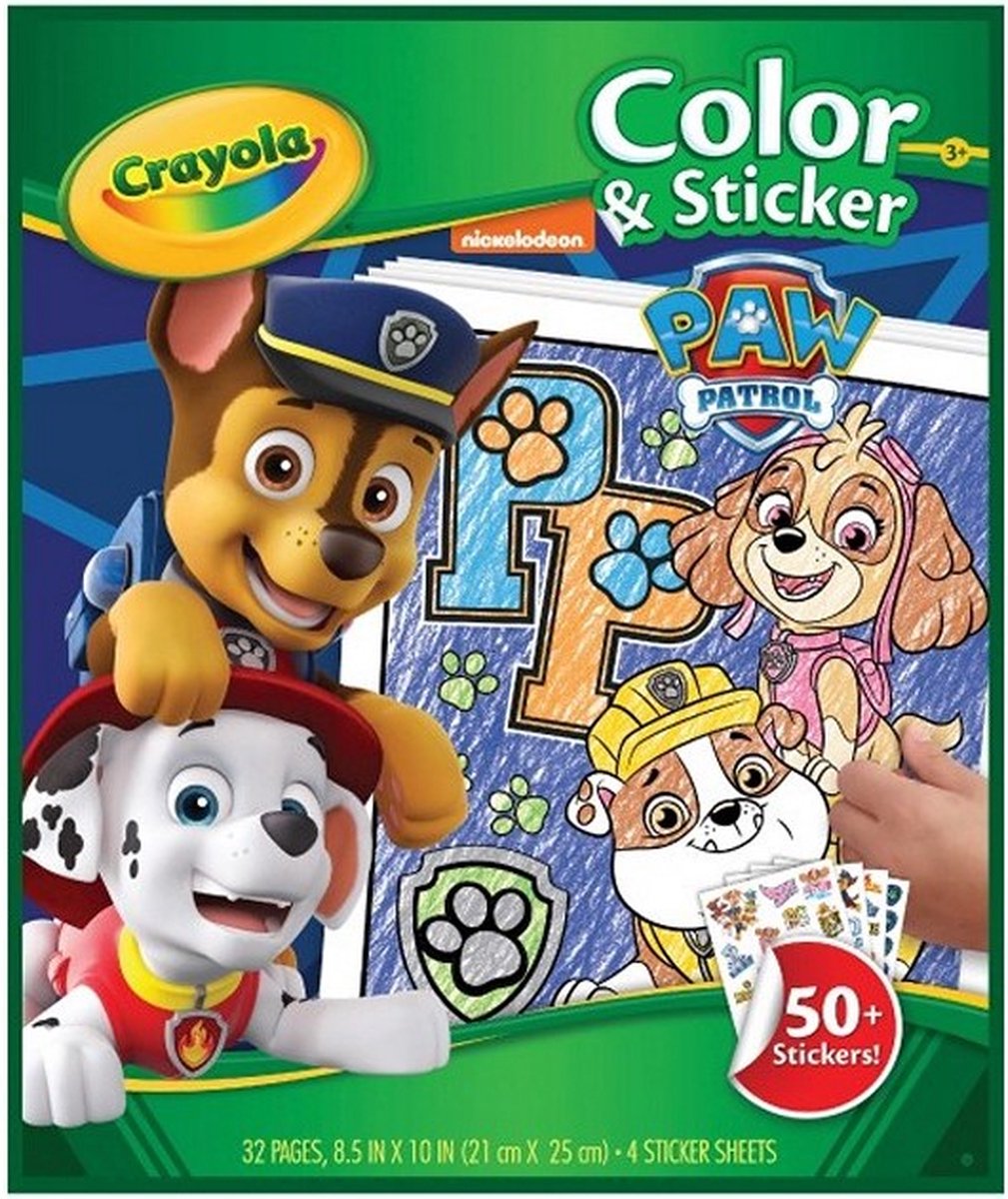 Crayola Paw Patrol Kleur en Stickerboek - Kleurplaten -Stickervellen - + 150 stickers