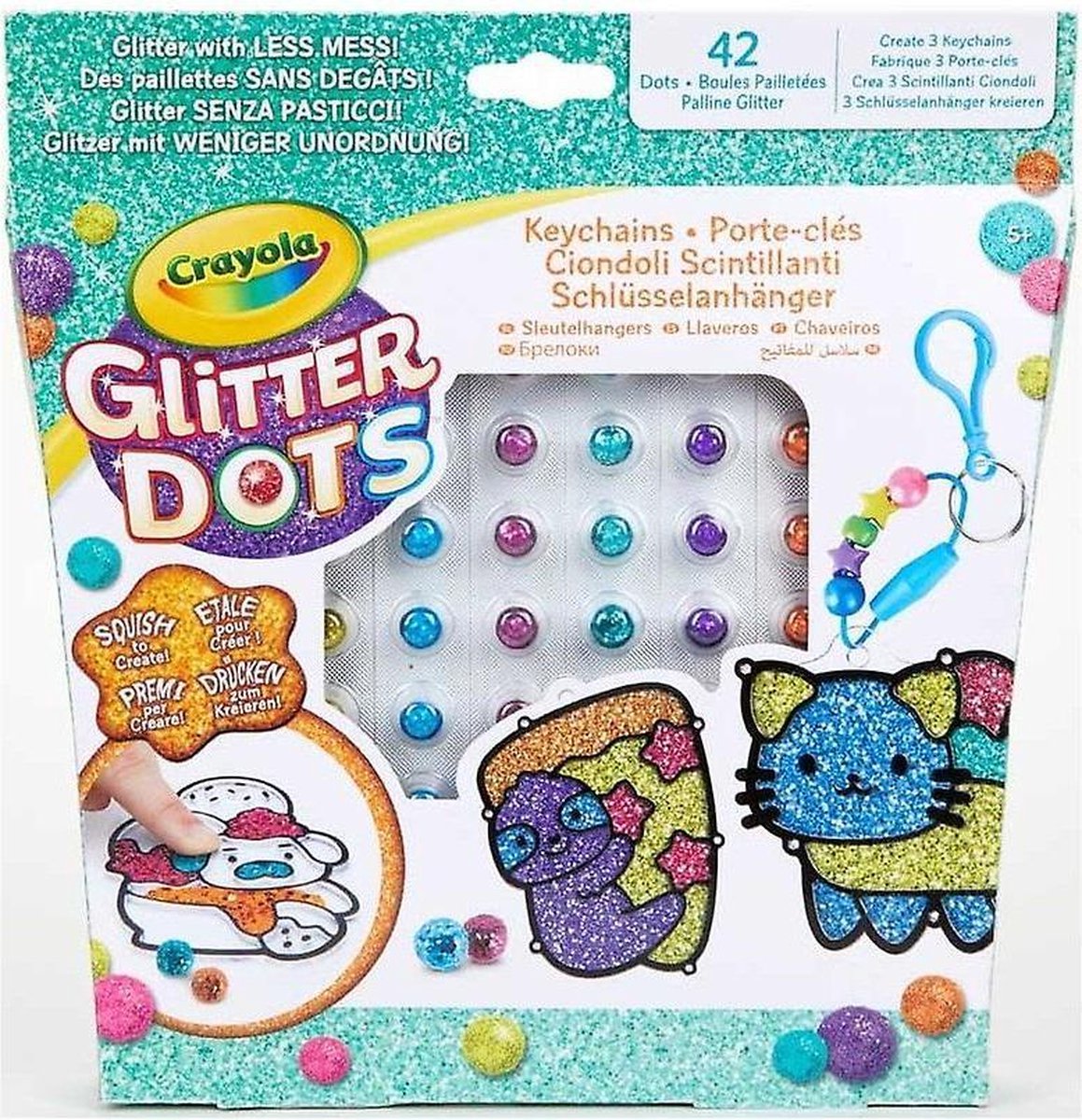 Glitter dots - Crayola - Glitter dots sleutelhanger + Gratis Kerstmis knutselpakket inc. lijm - sinterklaas cadeau