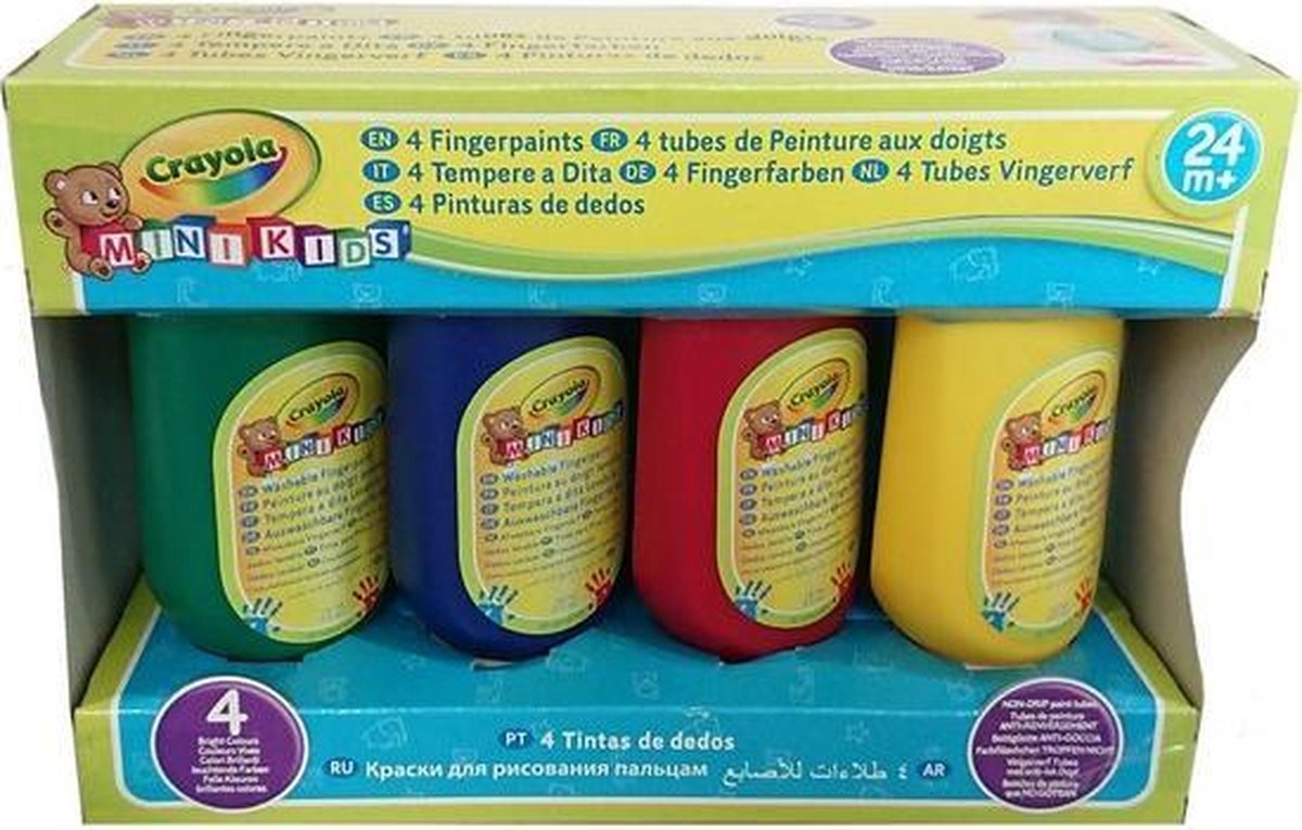 Verf Crayola Voor de vingers Wasbaar (4 pcs)