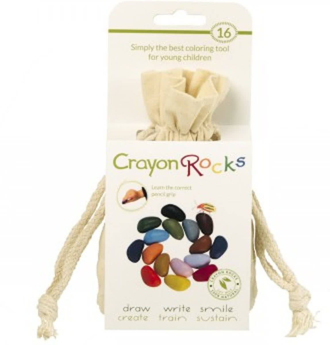 Crayon Rocks 16 kleuren in een katoenen zakje