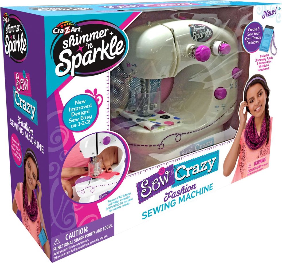 Crazy Art - Shimmer n Sparkle - Sew Crazy Sewing Machine - Mijn eerste naaimachine