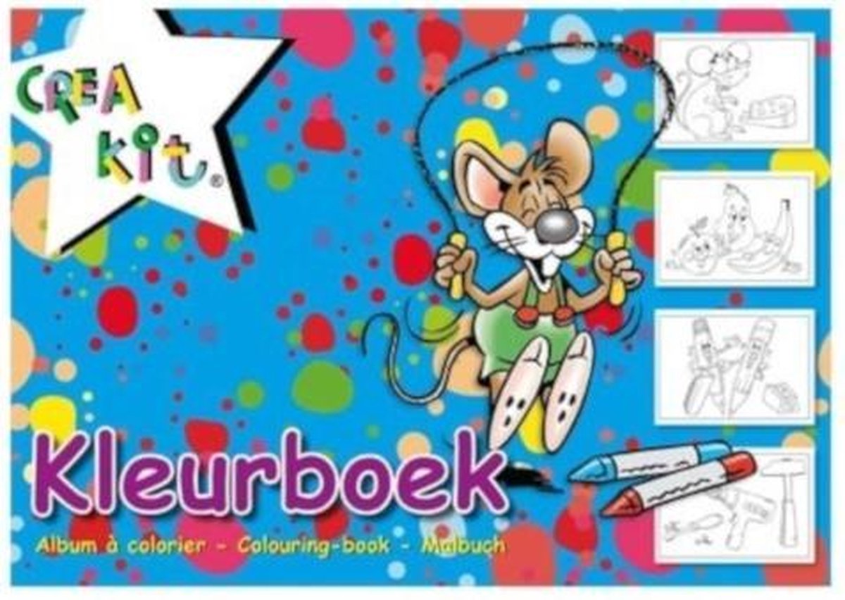 Crea-kit Kleurboek Junior A4 Papier Wit/blauw 24 Kleurplaten