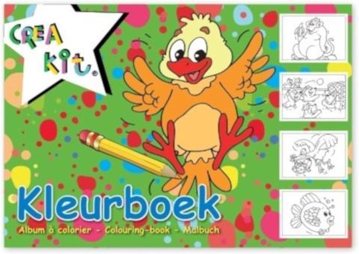 Crea-kit Kleurboek Junior A4 Papier Wit/groen 24 Kleurplaten