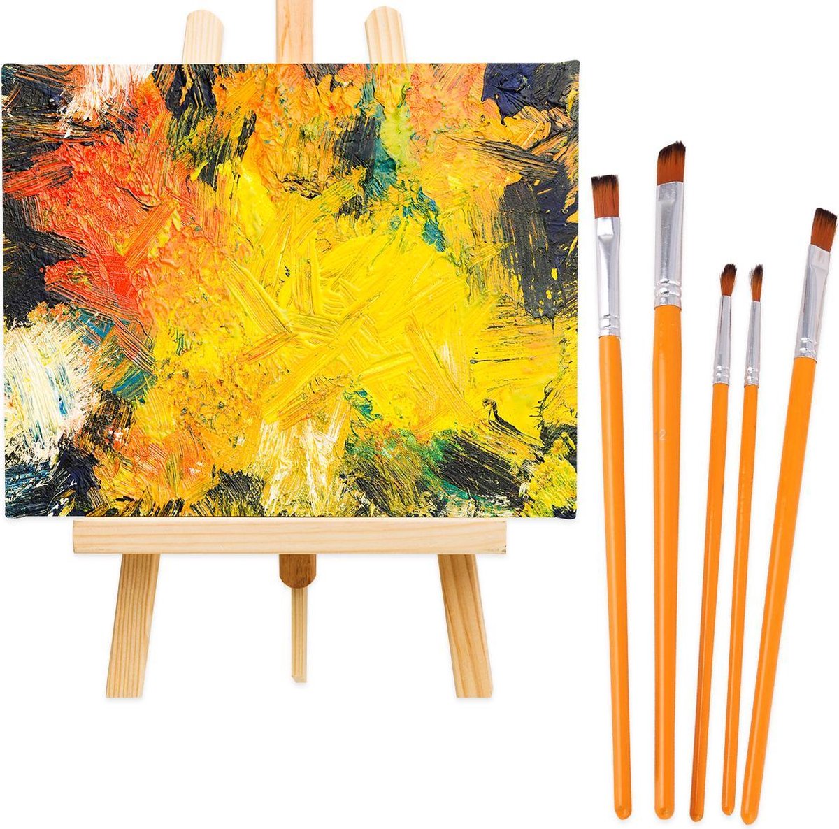 CreaTime Penselen Kwasten 5pcs Olieverf Aquarelverf Acrylverf - Schilderen en Knutselen