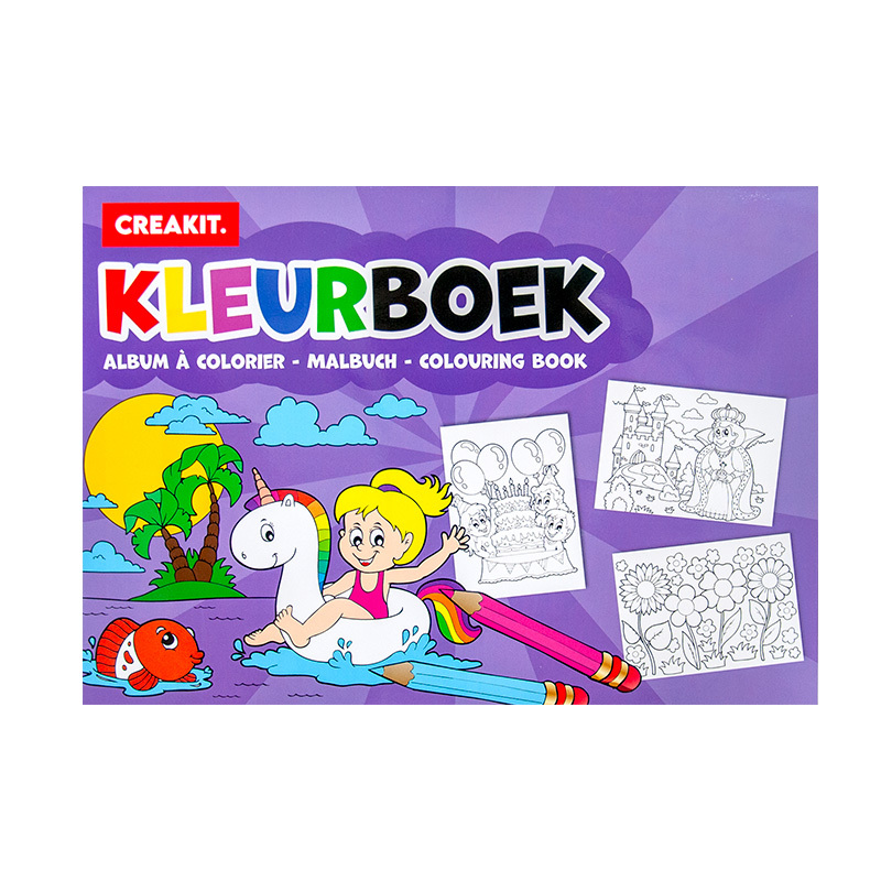 Kleurboek A4 24/ paars CREAKIT