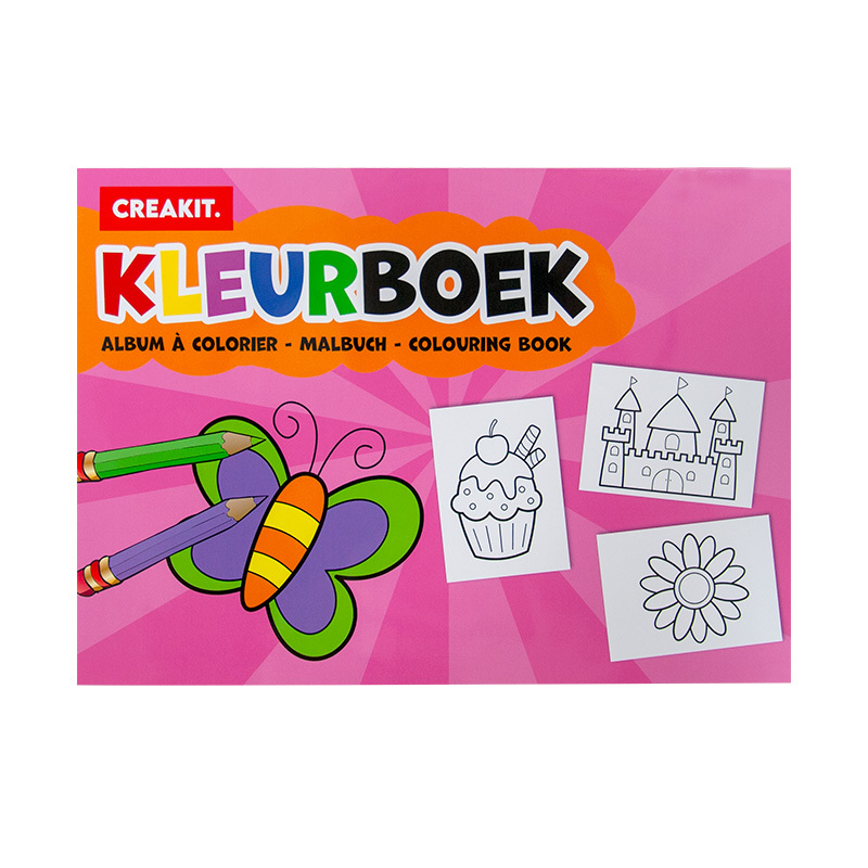Kleurboek A4 24/ roze CREAKIT