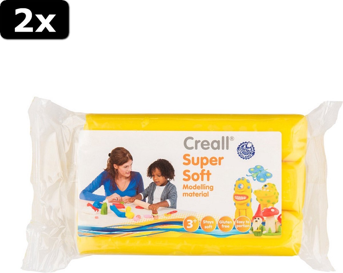 2x Creall Boetseerklei Soft Geel 500 gram