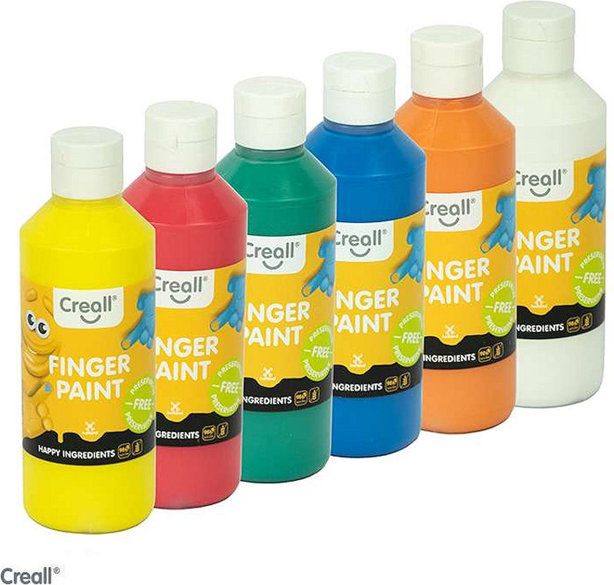 Creall vingerverf fles 6x250ml Happy Ingredients