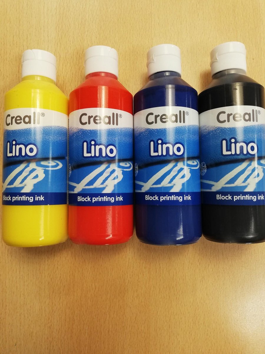 Linoverf GEEL, ROOD, BLAUW EN ZWART a 250ml