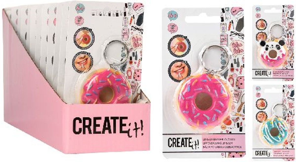 Create It! Donut Lipbalm Roze 3 Ass. Disp.