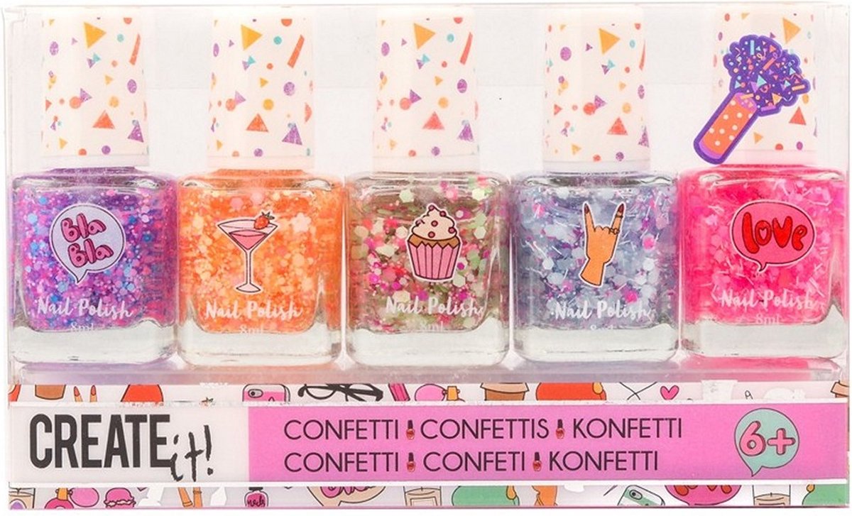 Create It Confetti Nagellak 5 Stuks