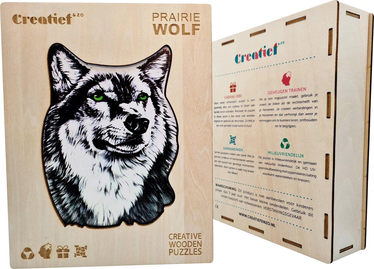 Wolf echt - Houten Puzzel - Jigsaw puzzels - Volwassenen - A4