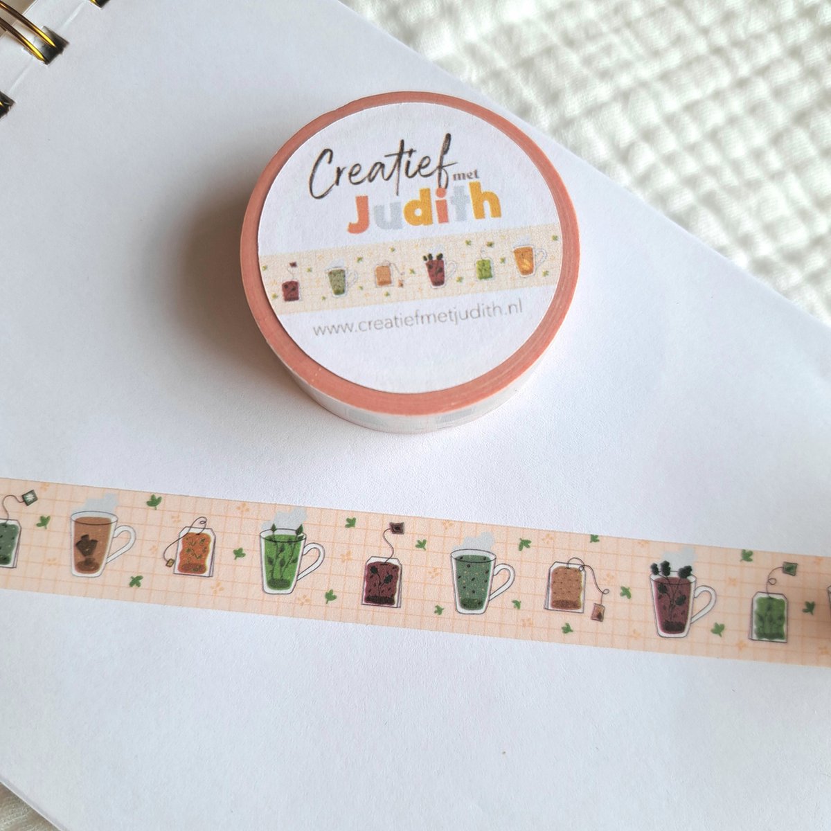 Bullet Journal washi tape - Thee - Planner Agenda washi - Washi tape - 10 meter - Scrapbook stickers - Deco stickers - volwassenen en kinderen