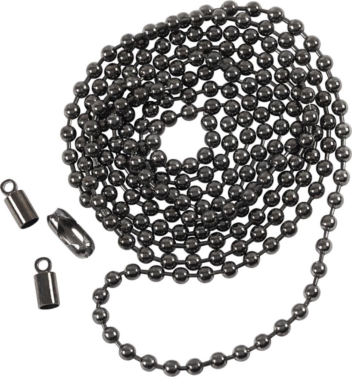 CC Balletjesketting 3 mm Donkergrijs 1 m