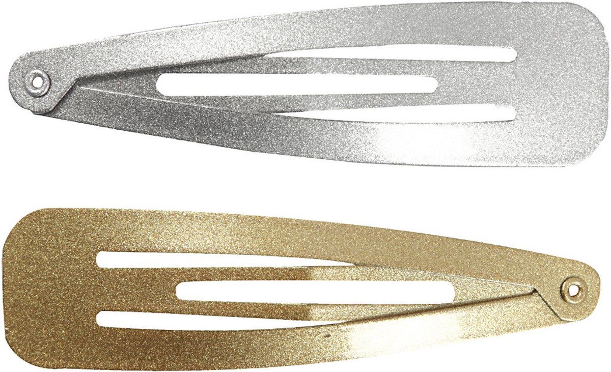 CC Haarspeld 17x66 mm Goud en Zilver 4 stuks