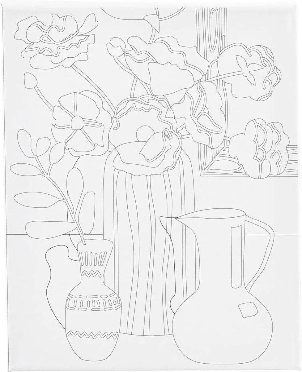 CC Schildercanvas met print Grote bloemen 24x30 cm